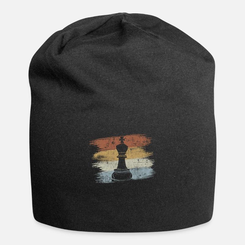 Schach - Jersey-Beanie - Schwarz