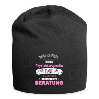Physiotherapeutin - Jersey-Beanie - Schwarz - Vorne