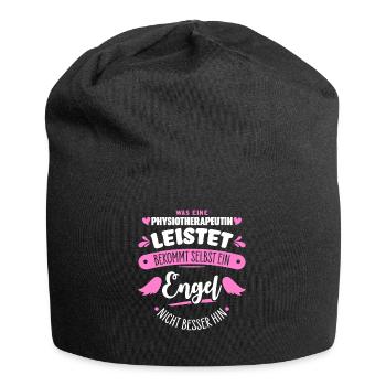 Physiotherapeutin - Jersey-Beanie - Schwarz - Vorne