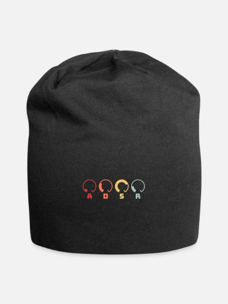 ADSR Synth Synthesizer Retro DJ Musik Geschenk Design - Jersey-Beanie - Schwarz