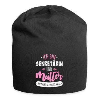 Sekretärin - Jersey-Beanie - Schwarz - Vorne
