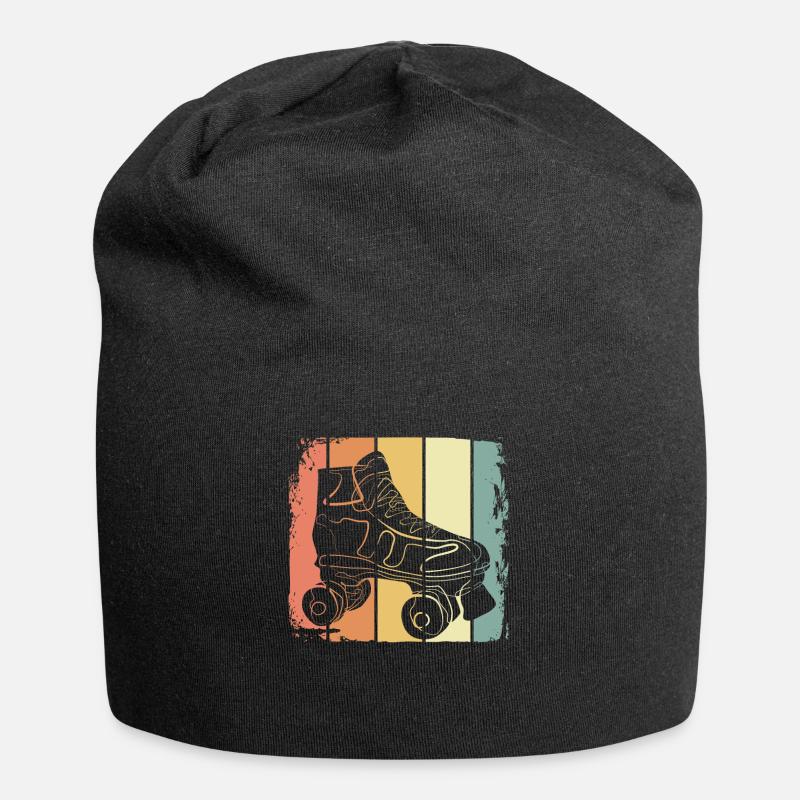 Rollschuh retro - Jersey-Beanie - Schwarz