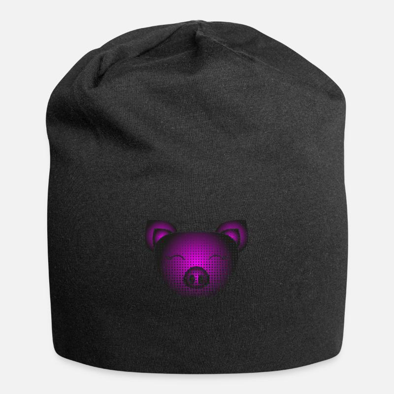 Schwein - Jersey-Beanie - Schwarz
