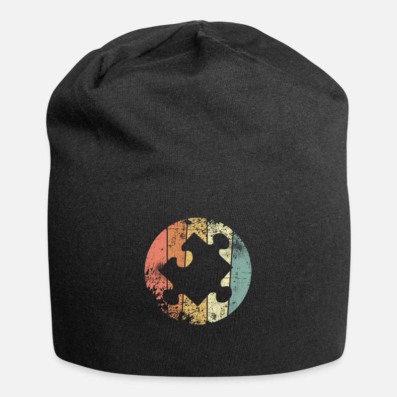 Puzzle - Jersey-Beanie - Schwarz