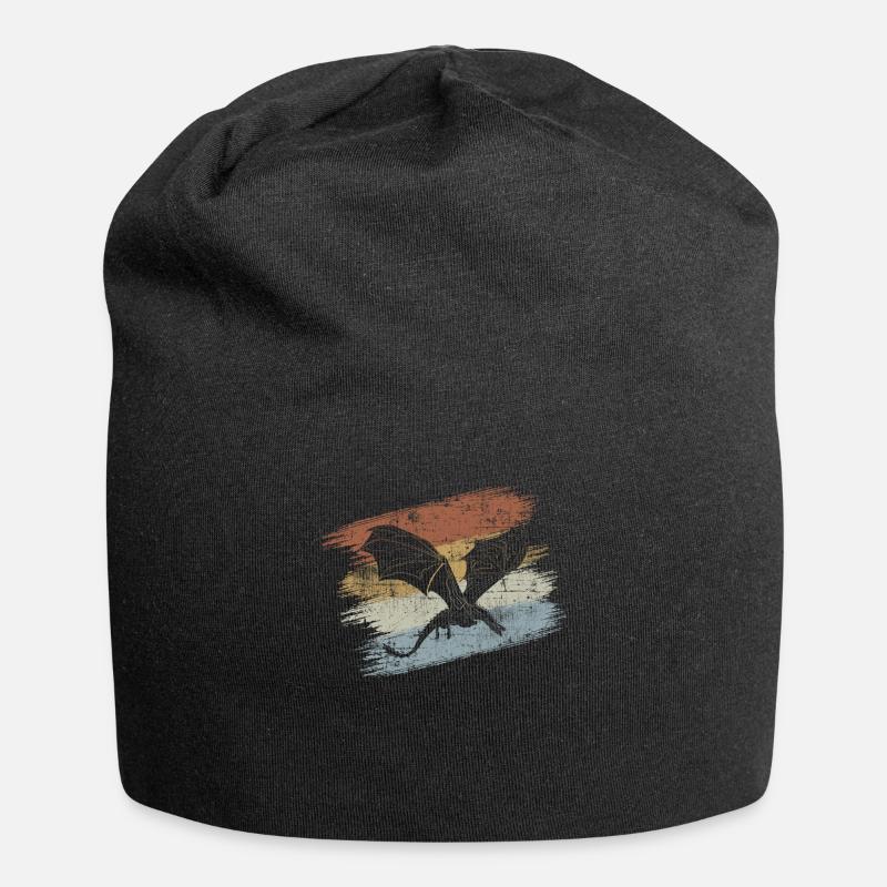 Drache - Jersey-Beanie - Schwarz