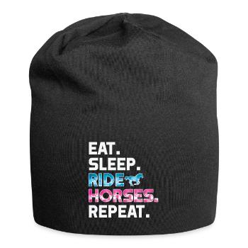 Eat Sleep Ride Chevaux Répéter la conception de cadeau d’équitation - Bonnet en jersey - noir - Devant