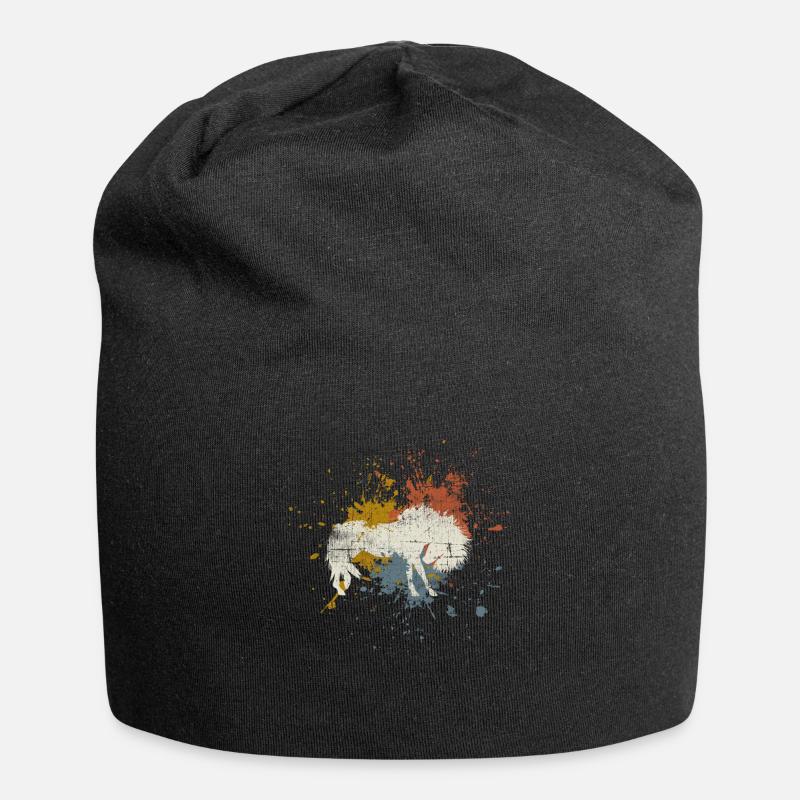 Pferd - Jersey-Beanie - Schwarz