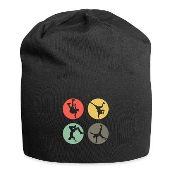 Retro Breakdance Bboying Geschenk I Breakdancing - Jersey-Beanie - Schwarz - Vorne