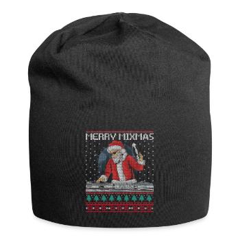 Joyeux Mixmas Santa Drôle DJ Sarcasm Noël - Bonnet en jersey - noir - Devant