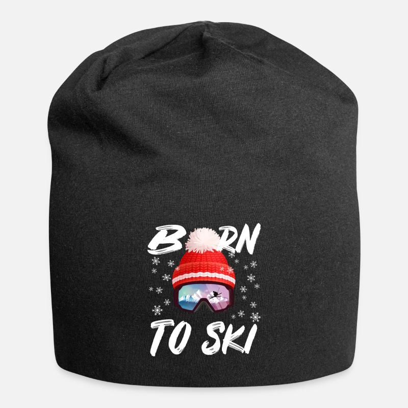 Born to Ski - Jersey-Beanie - Schwarz
