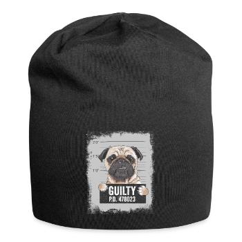 Pug dog funny gift funny animals - Jersey Beanie - black - Front