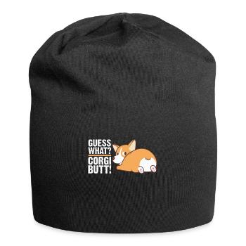 Guess What Corgi Butt Funny Corgi Dog Lovers - Jersey-Beanie - Schwarz - Vorne