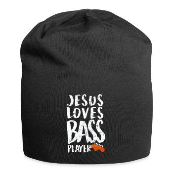 Jesus Loves Bass Players Funny Guitar Bass Playing - Jersey-Beanie - Schwarz - Vorne