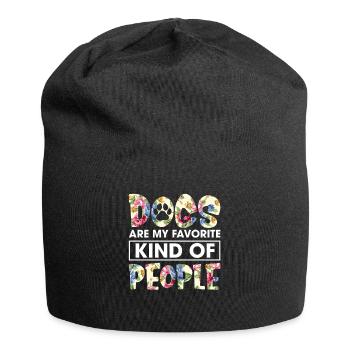 Les chiens sont mon genre préféré de personnes Funny Flower - Bonnet en jersey - noir - Devant