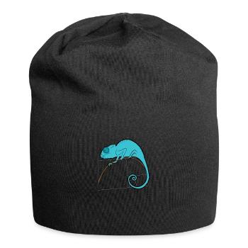 Fibonacci Chamäleon - Goldener Schnitt - Jersey-Beanie - Schwarz - Vorne
