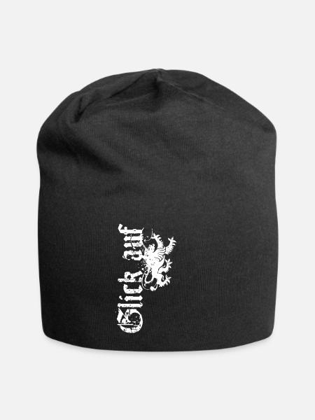 Glick auf Sachsen Erzgebirge Wappen Erzgebirger - Jersey-Beanie - Schwarz