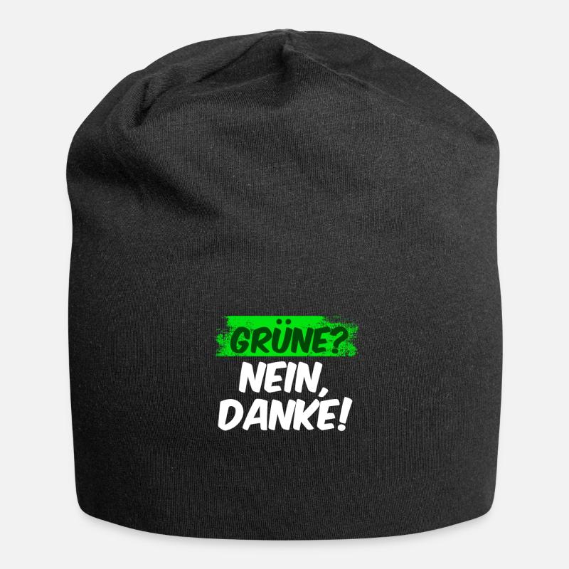 Grüne? Nein Danke! - Jersey-Beanie - Schwarz