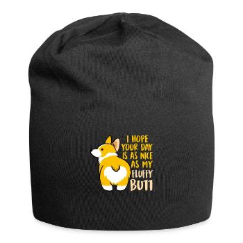 I Hope Your Day Is As Nice As My Fluffy Butt Funny - Jersey-Beanie - Schwarz - Vorne