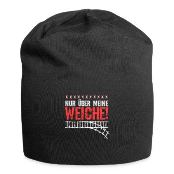 Nur über meine Weiche | Eisenbahn & Modellbahn - Jersey-Beanie - Schwarz - Vorne