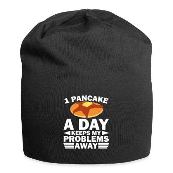 Pancakes Eierkuchen Geschenk I Frühstück Pancake - Jersey-Beanie - Schwarz - Vorne