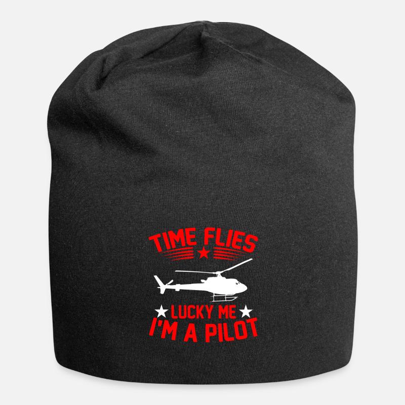Hubschrauber Pilot Geschenk I Helikopter Heli - Jersey-Beanie - Schwarz