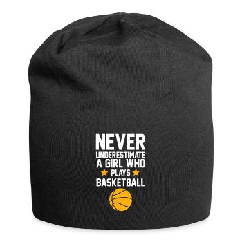 Joueur de basket fille cadeau I streetball - Bonnet en jersey - noir - Devant