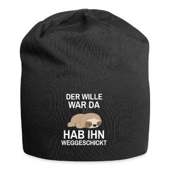 Faultier Chiller Morgenmuffel Langschläfer - Jersey-Beanie - Schwarz - Vorne