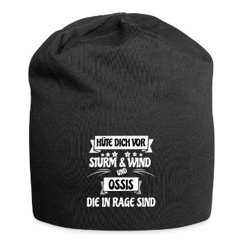 Ossis die in Rage sind, Ostdeutsch Spruch Sachse - Jersey-Beanie - Schwarz - Vorne