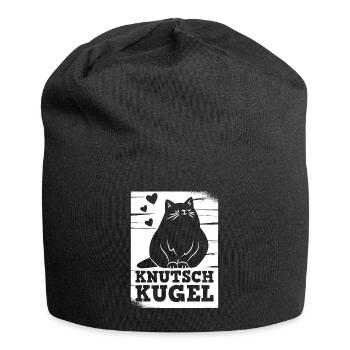 Knutschkugel dicke Perserkatze für Katzenfreunde - Jersey-Beanie - Schwarz - Vorne