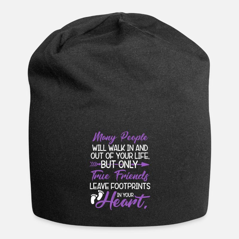 Freundschaft spruch freunde liebe - Jersey-Beanie - Schwarz