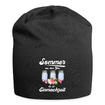 Gemüse und Obst im Einmachglas Einmachen Saison - Jersey-Beanie - Schwarz - Vorne