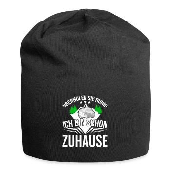 Camper Bus Van Geschenk I Caravan Camping - Jersey-Beanie - Schwarz - Vorne