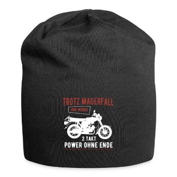 Trotz Mauerfall & Wende 2 Takt Simmi S51 Ostmoped - Jersey-Beanie - Schwarz - Vorne