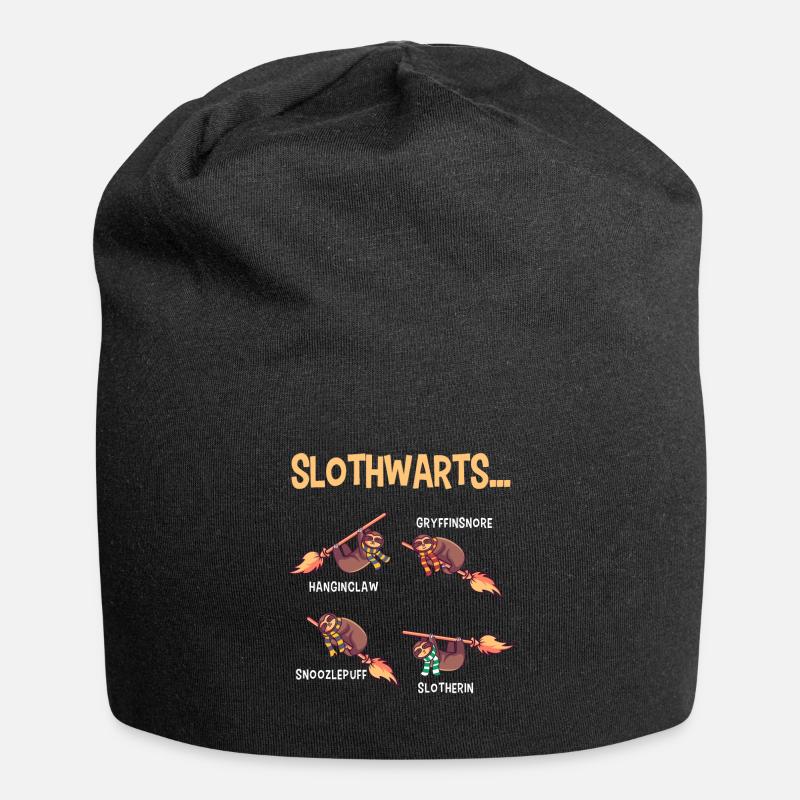 Sloth magician witches halloween sloth gift - Jersey Beanie - black