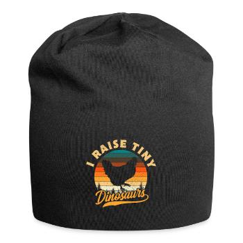 I Raise Tiny Dinosaurs Funny Chicken Gift - Jersey Beanie - black - Front