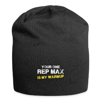Ihr einziger Vertreter Max ist mein Aufwärmen - Bo - Jersey-Beanie - Schwarz - Vorne