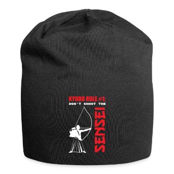 Kyudo-Regel Nr. 1 Schießen Sie nicht auf den Sense - Jersey-Beanie - Schwarz - Vorne