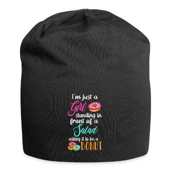 Standing In Front Of Salad Asking It To Be A Donut - Jersey Beanie - black - Front