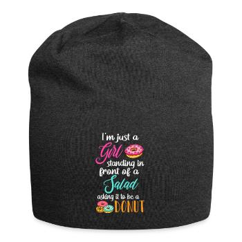 Standing In Front Of Salad Asking It To Be A Donut - Jersey Beanie - charcoal grey - Front