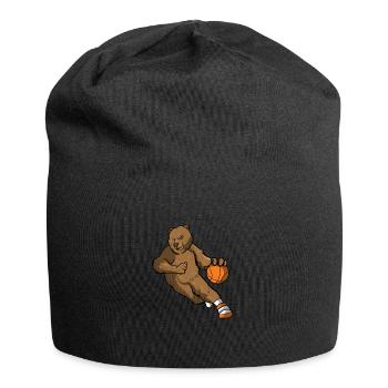 Bear basketball gift I basketball player brown bear - Jersey Beanie - black - Front