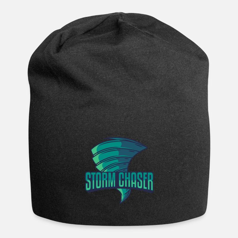 Storm Chaser, sturmjäger tornado gewitter geschenk - Jersey-Beanie - Schwarz
