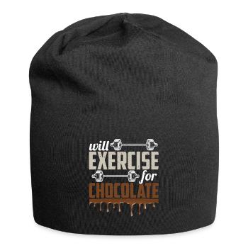 Will Exercise For Chocolate Funny Gym Workout Fitn - Jersey-Beanie - Schwarz - Vorne