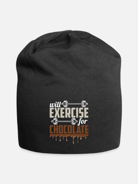 Will Exercise For Chocolate Funny Gym Workout Fitn - Jersey-Beanie - Schwarz