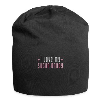 I Love My Sugar Daddy I Babygirl Babe Geschenk - Jersey-Beanie - Schwarz - Vorne