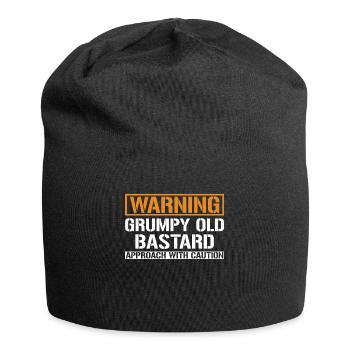 Warning Grumpy Old Bastard T-Shirt - Jersey Beanie - black - Front
