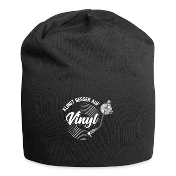 Klingt Besser auf Vinyl Audiophil DJ Geschenk - Jersey-Beanie - Schwarz - Vorne
