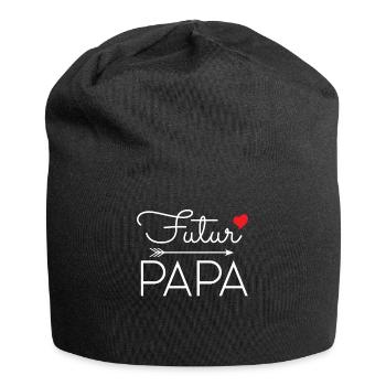 Futur papa coeur rouge annonce grossese paternité - Bonnet en jersey - noir - Devant