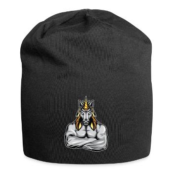Cadeau de remise en forme de muscles licorne bodybuilder - Bonnet en jersey - noir - Devant