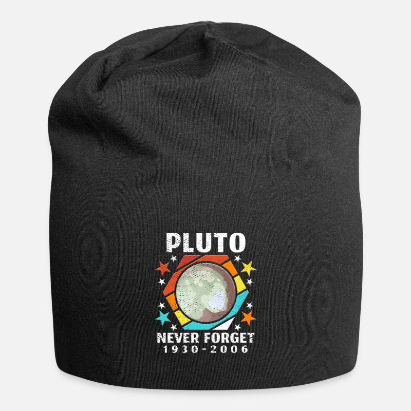 Pluto Never Forget Astronaut Planeten Space - Jersey-Beanie - Schwarz