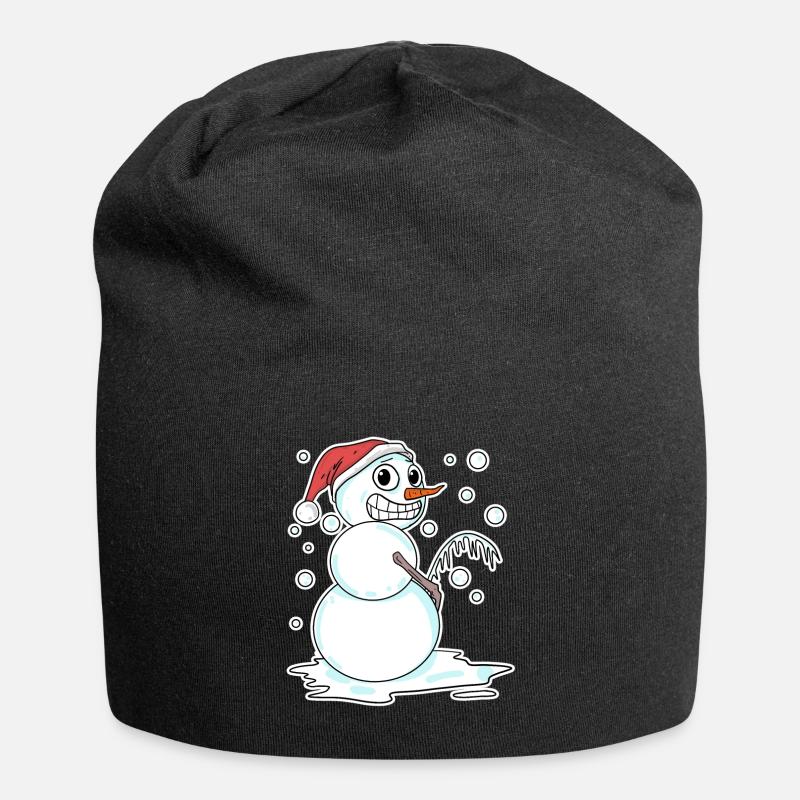 Schneemann lustig - Jersey-Beanie - Schwarz